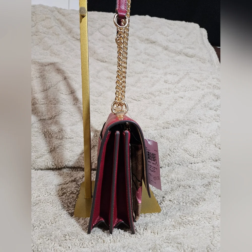 Coach NWTS Signature Cherry Klare Red and Gold Crossbody Bag - Picture 12 of 16
